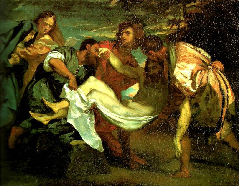 Theodore   Gericault la mise au tombeau d' apres titien oil painting picture